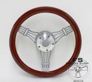 14 Wood Banjo Steering Wheel w/ Billet Adapter
