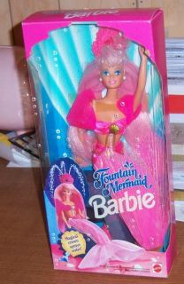 Barbie Doll Fountain Mermaid 1993 Mattel Mint In Box Crown Sprays 
