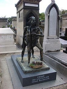 Grave of Baldaccini in Montparnasse cemetery , Paris , incorporating 