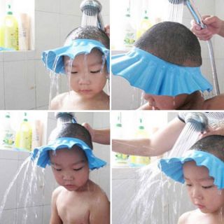 Baby Child Kid Shampoo Bath Shower Wash Hair Shield Hat Cap Blue 