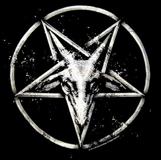 Black Metal Baphomet Pentagram Goat T Shirt LRG New