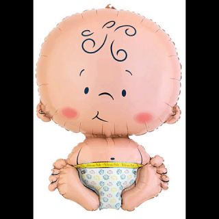 Baby in Diaper Helium Mylar Balloon 24   Click Image to Close