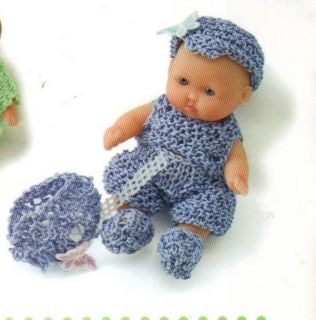    BABY DOLL CLOTHES KNIT 12 ENSEMBLES DESIGNED TO FIT LITTLE 5 DOLLS