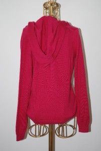 Ballantyne Long Sleeve Hooded Cashmere Sweater Fucsia Made in Scotland 