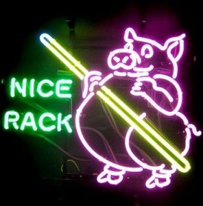 Big D13 Nice Rack BBQ Cafe Bar Neon Light Sign Store Display 18 14 