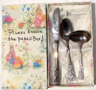   Rabbit Silver Plated Cutlery for Baby Marked Grenadier England