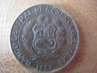 Banco Central de Reserva Del Peru 1967 1 2 Sol de Oro Fine Estate Sale 