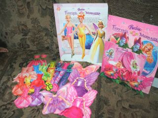 Barbie Fairytopia Mermaidia Paper Dolls dresses Enchanted Story Books 