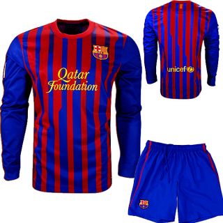 Barcelona 2012 Home Long Sleeve Soccer Uniform Kit