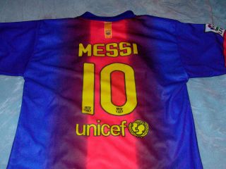 Barcelona Soccer Jersey Set 10 Messi for Kids Size 12 New with Defect 