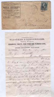 oldhal Bangor, Me/Letter/Fletcher Monuments/1881