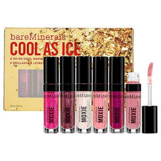 BAREMINERALS ESCENTUALS COOL AS ICE MARVELOUS MOXIE LIP GLOSS SET OF 6 