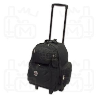 New 18 Rolling Wheeled Backpack Bookbag Black