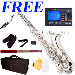 New Pro Level Nickel Tenor Saxophone Sax Tuner 10 Reeds