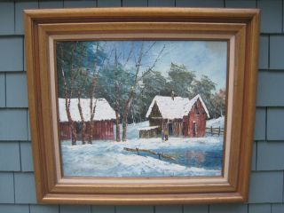 Oil Painting from Maine Estate Winter Memories s Barnwell