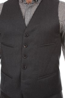 Neil Barrett New Man Vest Waistcoat SZ48 BGL63 Charcoal Gray 100 Wo 