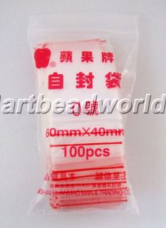 100pcs Plastic Bags Self Seal Zip Lock 0 60 40mm