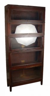   Wernicke Mahogany 5 Section Barrister Lawyers Stacking Bookcase