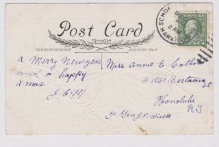 Hawaii Schofield Barracks 1920s Cancel on Postcard. Make multiple 