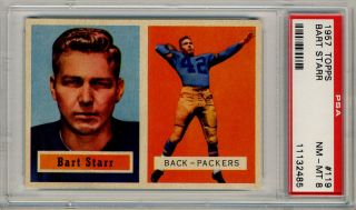 1957 Topps #119 Bart Starr Rookie PSA 8 NM MT Green Bay Packers