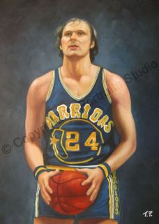 Original Oil Painting Rick Barry Golden State Warriors