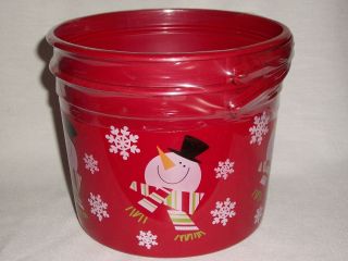   Plastic Bucket Lid Christmas Holiday Candy Baked Goods Gift