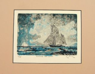 racing the wind 2 45 original etching pencil signed by barry euren