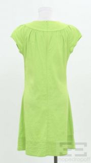 Calypso St. Barth Neon Green Silk Cap Sleeve Dress Size Large