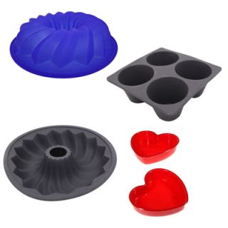 Silicone Bakeware Molds Bundt Muffin Hearts $1 99