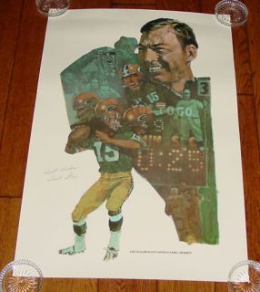 Bart Starr Football Poster Lincoln Mercury Advertising Green Bay 