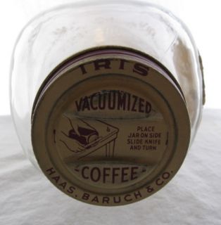 Iris Vacumized Coffee Jar Haas Baruch Co Vintage 1