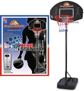 Large Basketball Full Size Backboard Stand Hoop Net Set Height 1 2M 2 