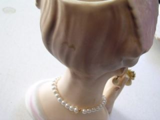 HERE IS A VINTAGE JEWELED LADY RELPO 7 Tall HEAD VASE/PLANTER. Does 