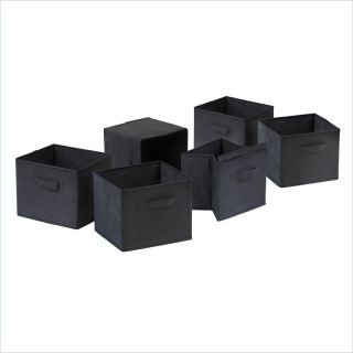 Winsome Capri Foldable Fabric Baskets Black (Set of 6) Storage Bin