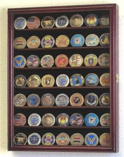 Military Challenge Coin Display Case Cabinet Rack Shelf