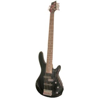   Model KE5BBK Black Double Cutaway 5 String Electric Bass Guitar