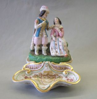 Old Paris French Porcelain Figural inkwell 19th c