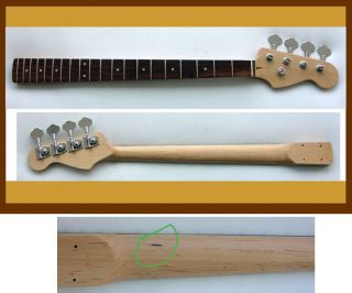 BASS GUITAR NECK Jazz J or P Replacemet  FREE TUNERS (small bl