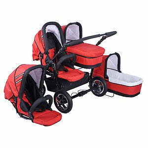   Buggy Double Baby Stroller 2 bassinets + 2 toddler seats Brand New