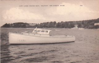 Old Bar Harbor Maine Cap Hayes Fishing Boat Me Postcard