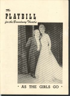 As The Girls Go Playbill 9 26 49 Bobby Clark Irene Rich Broadway 