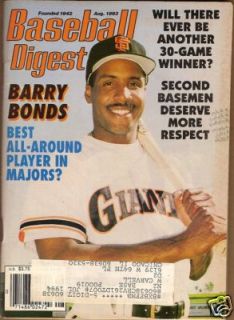 1993 Baseball Digest Barry Bonds San Francisco Giants