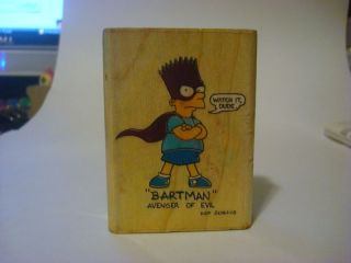 Rubber Stamp Bart Simpson Bartman Costume Watch Dude