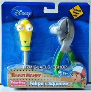 WOW Fisher Price HANDY MANNY BASIC TOOLS   FELIPE & SQUEEZE SET