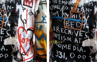   Ultra RARE Valentino Jean Michel Basquiat Beaded Silk Blouse