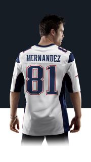    Aaron Hernandez Mens Football Away Game Jersey 479393_105_B_BODY