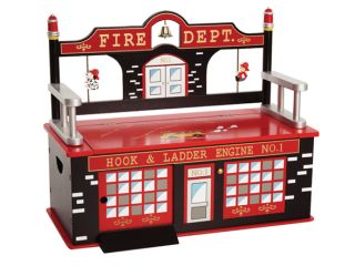 Levels of Discovery Fire Engine Toy Box Bench Seat   LOD20036
