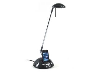 black ihome ipod speaker dock and desk lamp