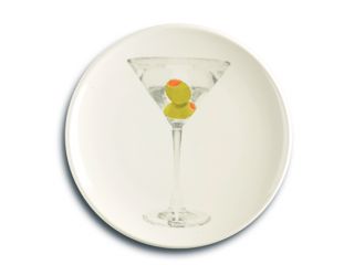 Signature Housewares 41601 Martini Set of Six 6 Plates with Caddy