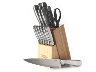 Ginsu Bamboo Series 04819 15 Piece Stainless Steel Knife Set